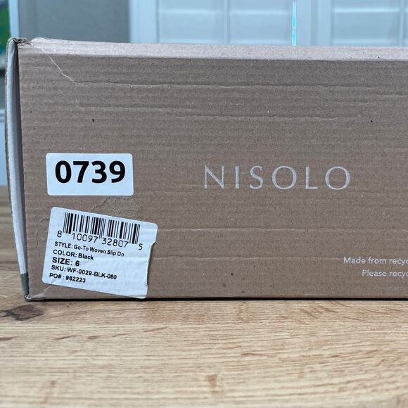 Nisolo Women's Go To Woven Heeled Slip-On Black Leather Size 6 NIB Comfy Mules - Picture 11 of 14